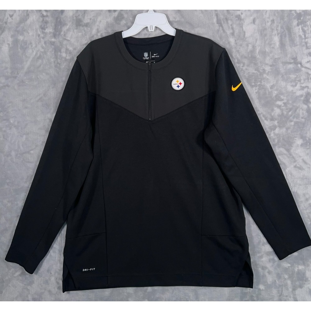Nike Pittsburgh Steelers 1/4 Zip Shirt Mens XL Black Pullover Sweatshirt Dri Fit